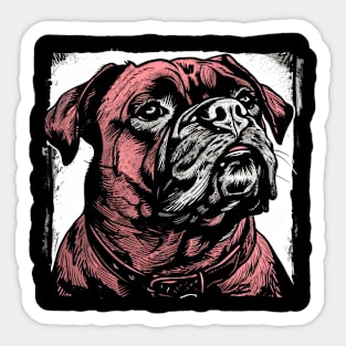 Retro Art Bullmastiff Dog Lover Sticker